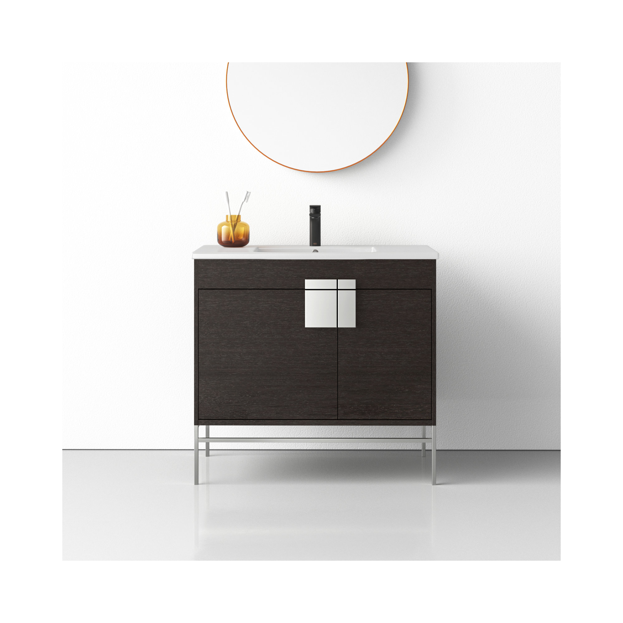 Maisie 36'' Single Bathroom Vanity, Black, Polished Chrome