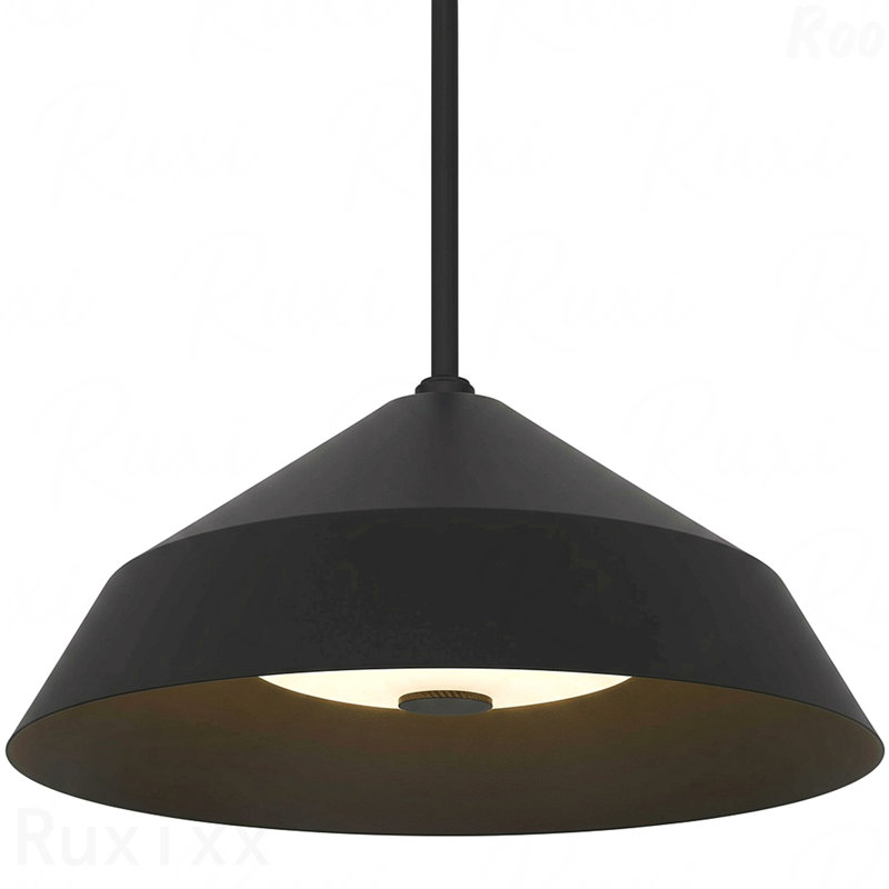Luminaire suspendu à DEL de 22 pouces de diamètre, finition noire, H 10 po x l 22 po x P 22 po