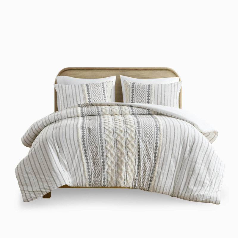 Cotton Printed Comforter 3 Piece Set, Queen Comforter + 2 Standard Shams