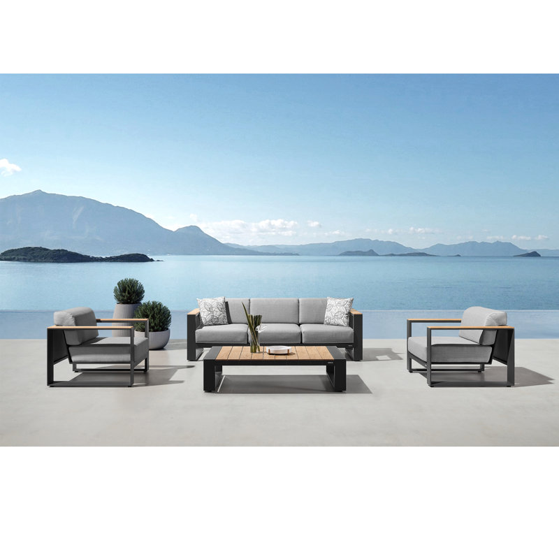 Ensemble de conversation modulaire avec coussins 5 pièces Cambusa