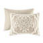 Édredon double / grand taupe 3 pièces avec chenille de coton pour bonheur-124754825-124754826