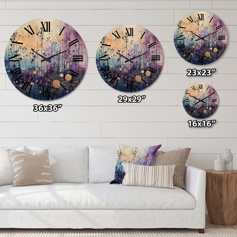 Horloge murale en bois massif Yeslin, Grand