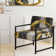 Mowatt Mettalic II - Fauteuil d'appoint rembourré doré et noir Glam