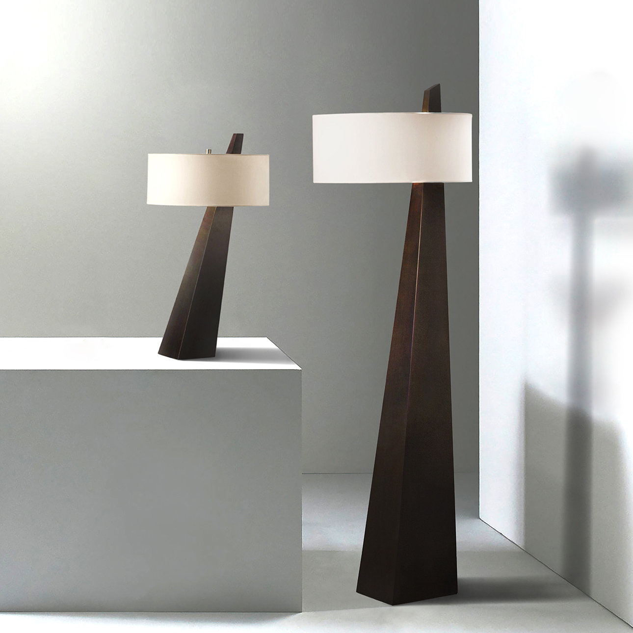 Nova of California Obelisk Desk Lamp, Walnut