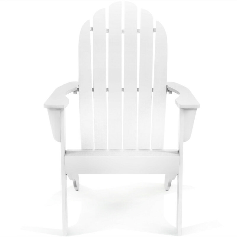 Edaline Acacia Outdoor Adirondack Chair, White