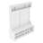Modern Hallway Hall Tree with Metal Hooks and Storage Space, Multi-Functional Entryway Coat Rack with Shoe Cubbies, White-129607258