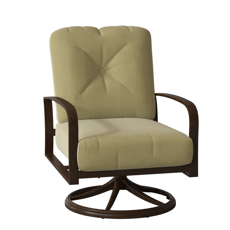 Fremont Outdoor Rocker Chair, Chestnut Brown, Spectrum Denim Sunbrella® Plainweave