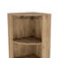 Armoire d'angle avec cinq tablettes, huit casiers à bouteilles et Macadamia Steamware