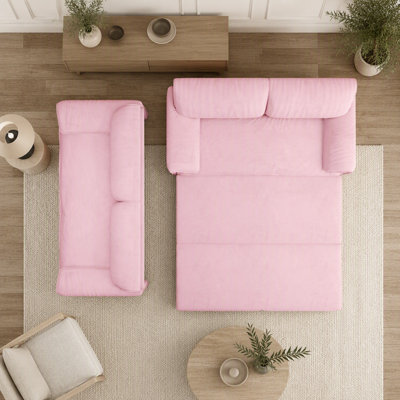 66" Queen Pull Out Sofa Bed, 3-in-1 Convertible Sleeper Sofa with Side Storage,Multi-Functional Velvet Loveseat Bed for Living Room,Bedroom,Apartment