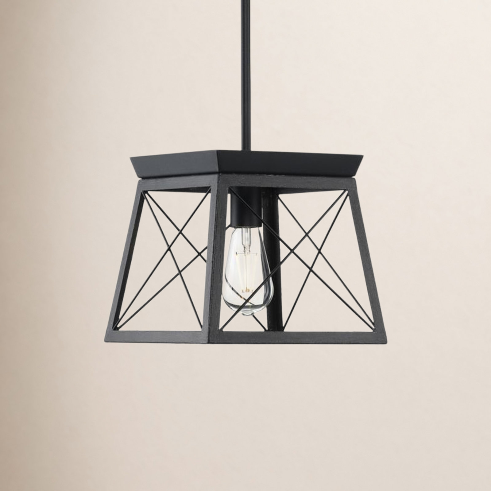Soleil Single Light Dimmable Pendant, Matte Black