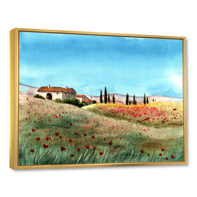 " A Tuscany Landscape With Distant Villa "