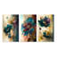«Blossoming Wildflowers Delicate Retro Watercolor», 3 pièces sur toile-523542309-523542307