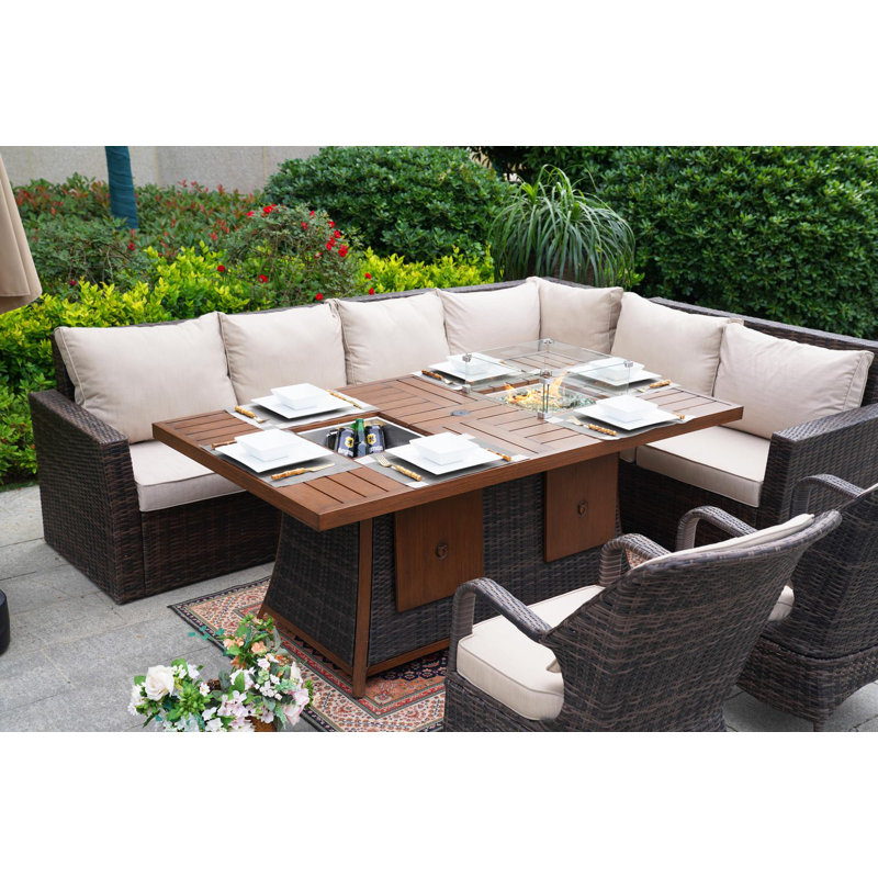Algird 8 - Person Patio Conversation Set with Cushions