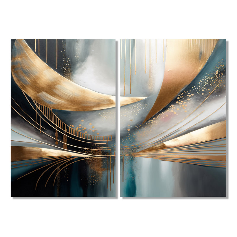 Formes abstraites et lignes V - décoration murale moderne, Wrapped Canvas, Does Not Apply, 36" H x 48" W