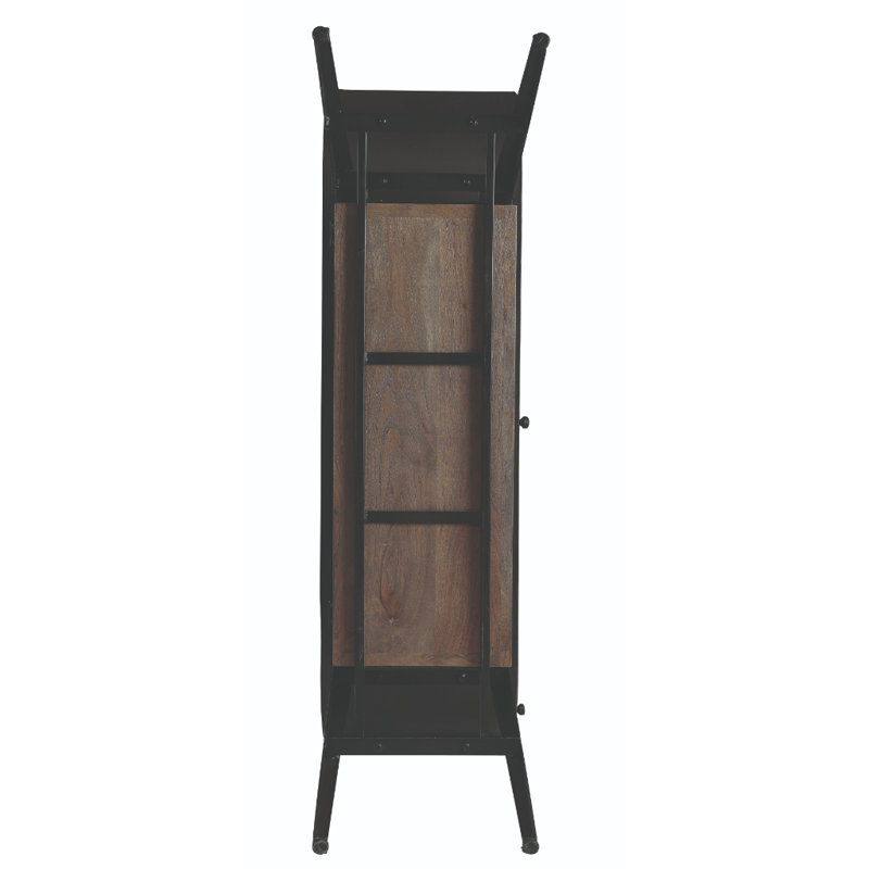 Octavia Rustic Gray Wine & Bar Cabinet with Reversible Shelves & Stemware Storage
