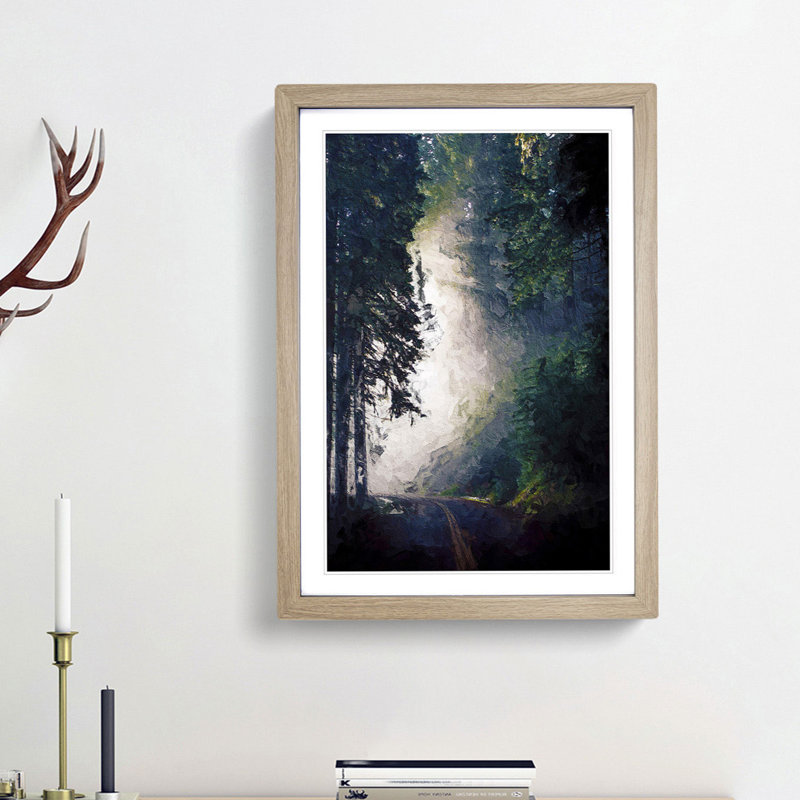 Forest Light - Framed Print, Oak Framed, 36cm H x 27cm W x 2cm D