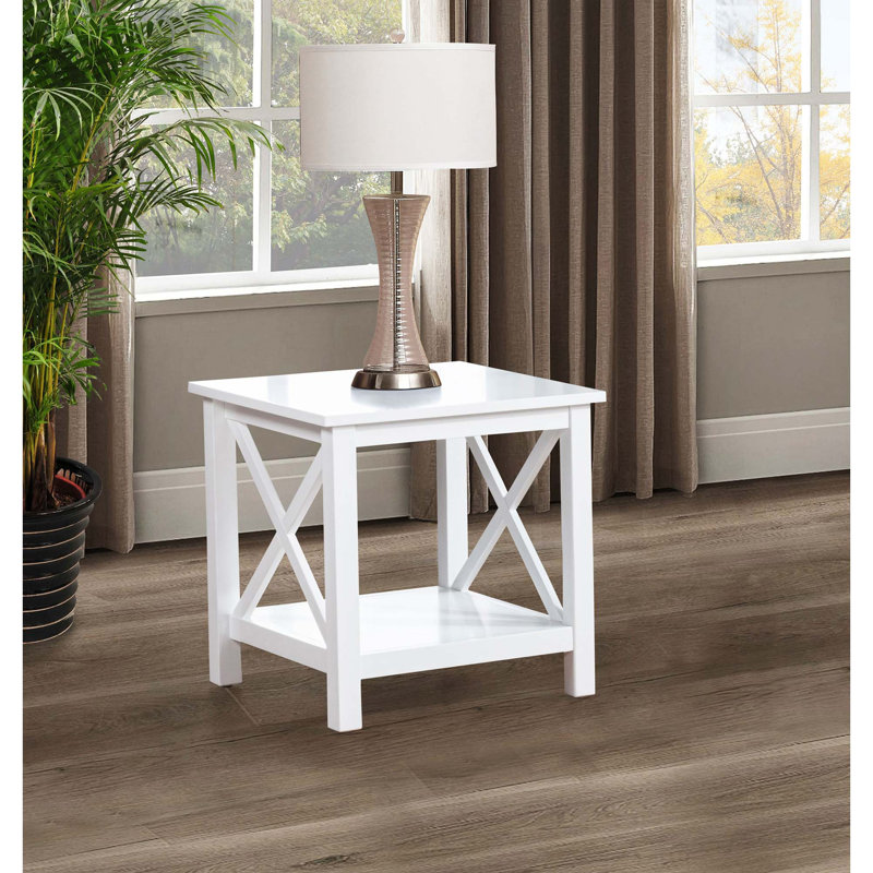 Table de bout carrée moderne avec cadre en X