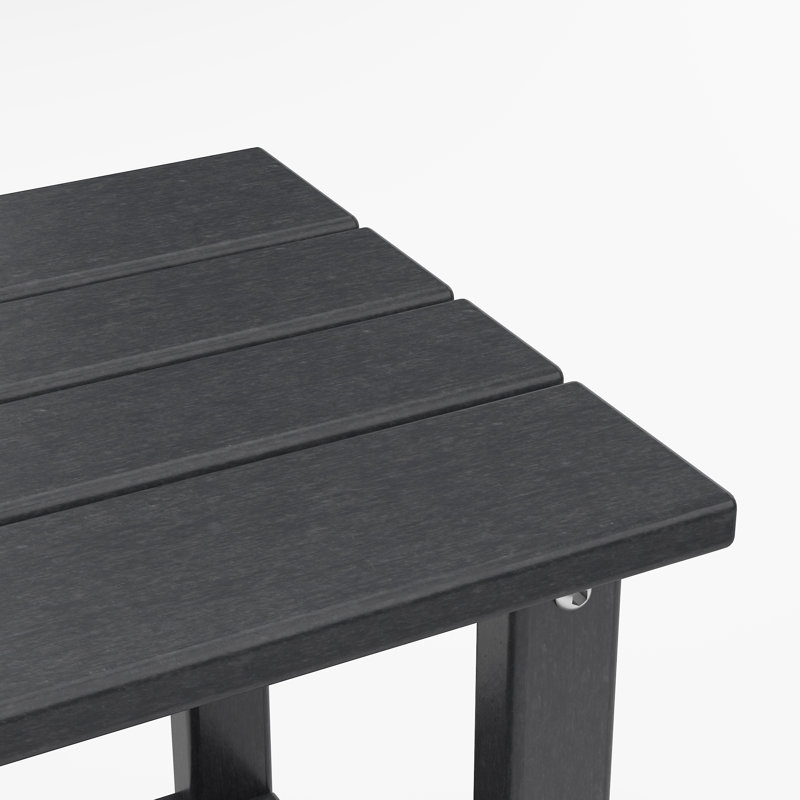 Table de bout extérieure à 2 niveaux Adirondack, table de bout de patio en PEHD toutes saisons, Noir