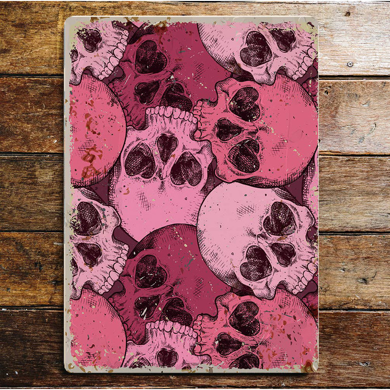 Heart Eyes Skulls Wall Décor, 20cm H x 15cm W