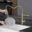Robinet de cuisine à poignée simple en acier inoxydable 304-102036596