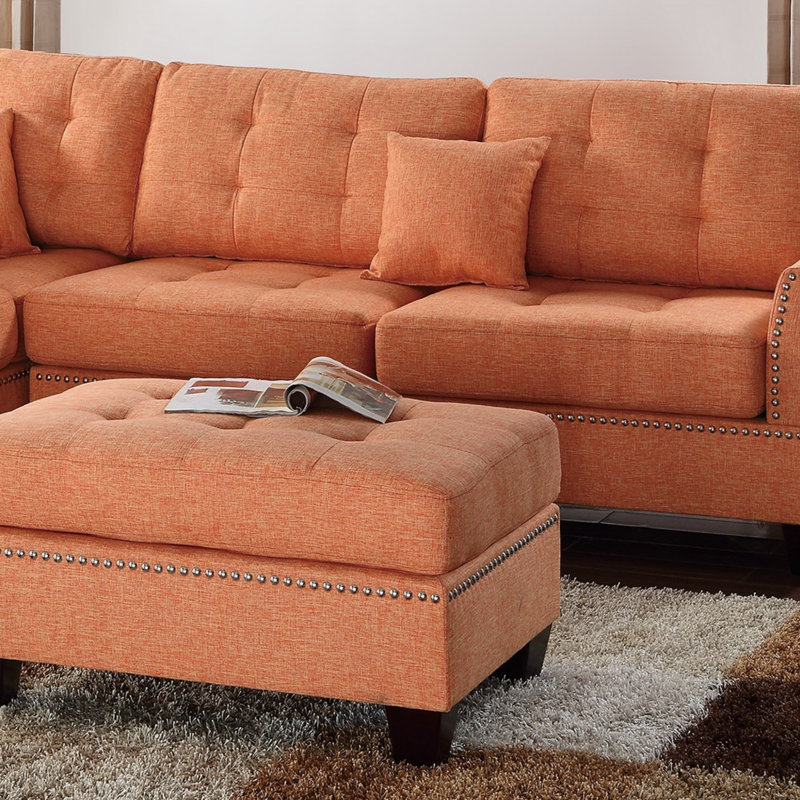Canapé modulaire réversible 3 pièces Modern, Orange