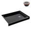 Base de douche 48 po x 36 po Alcove en acrylique noir brillant avec bonde droite, bonde incluse-115183876