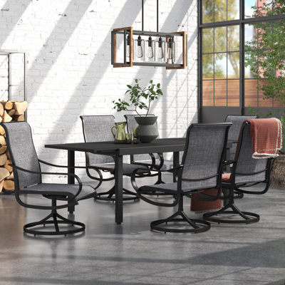 Leonard 6 - Person Patio Dining Set with Extendable Rectangular Table
