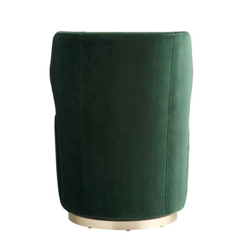 Poppy Chair Forest Velvet Champagne Swivel, Forest Cotton Blend