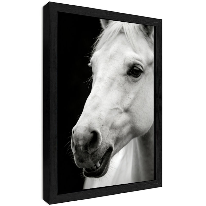Impressions encadrées en bois massif de qualité supérieure, visage de cheval, idéal pour le salon, la chambre, le bureau ou le couloir