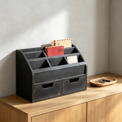 Organisateur de courrier Farmhouse de comptoir avec tiroirs, trieur de courrier mural, boîte de rangement pour bureau ou table