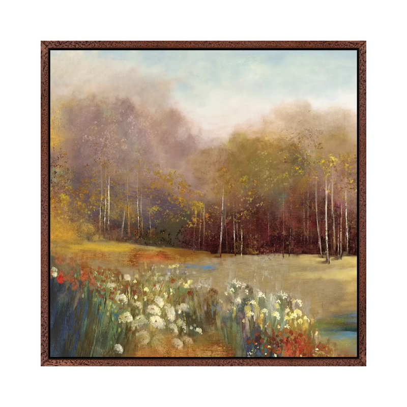 Garden Dreams I by Allison Pearce - Painting on Canvas, 66.04 cm H x 66.04 cm W, Classic Brown Wood Framed Canvas