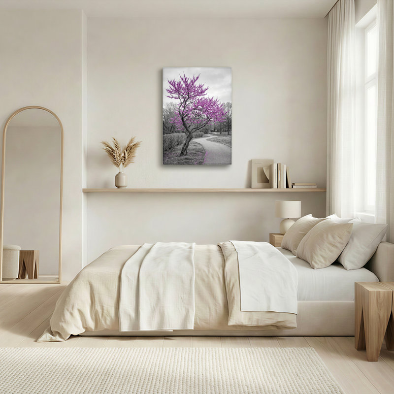 Arbre mauve, reproduction d'art sur toile, ensemble de 1, Toile tendue, H 24 po x l 16 po