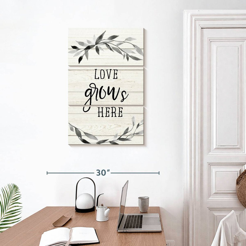 Plaque murale Kema Love Grows, H 32 po x l 20 po
