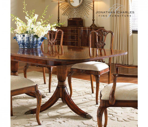 Buckingham Dining Table, Medium Antique Mahogany, 48" W x 88" L