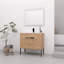 36'' Bathroom Vanity With White Ceramic Sink & 2 Soft-Close Cabinet Doors, Freestanding or Floating is Optional-89135951