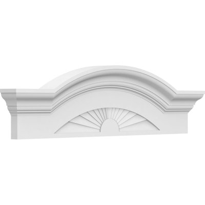 28"W x 8"H x 2-1/2"P Segment Arch W/ Flankers Sunburst Architectural Grade PVC Pediment