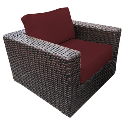 Chaise de patio avec coussins Sireci