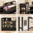 Storage Headboard with LED Lights, Bookcase Headboard with Charging Station-1740395104-1740395111