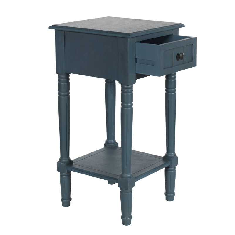 Elboa Collection Accent Table with One Drawer, Antique Navy