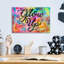 Art mural en verre épique «Glow Up» par Dean Russo, 16 po x 12 po