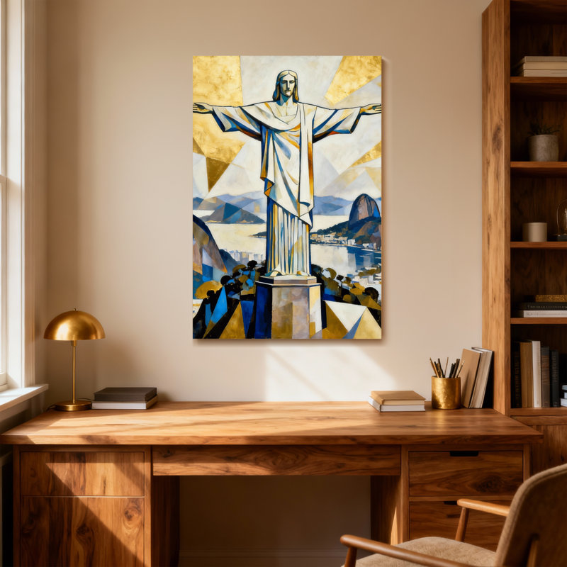 «Scenic & Cityscapes Christ The Redeemer», reproduction d'art abstraite, H 36 po x l 24 po