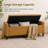 Velvet Upholstered Storage Bench Entryway Bench with Large Storage-575796066