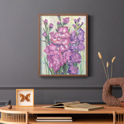 Gladiolas Blooming I Framed Print - Solid Wood