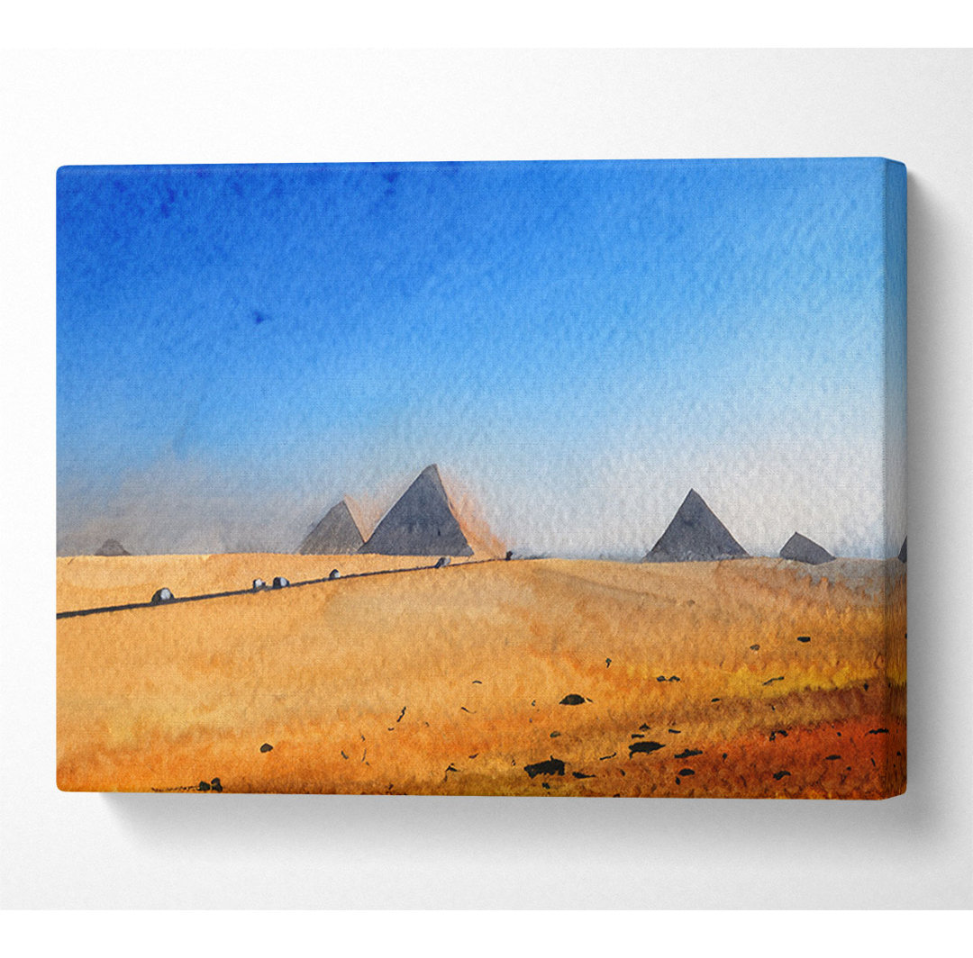 Ägyptische Pyramiden in der Ferne - Kunstdrucke auf Leinwand - Wrapped Canvas