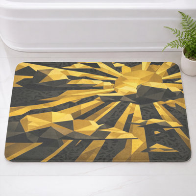 Cubist Sunburst Clouds Bath Mat
