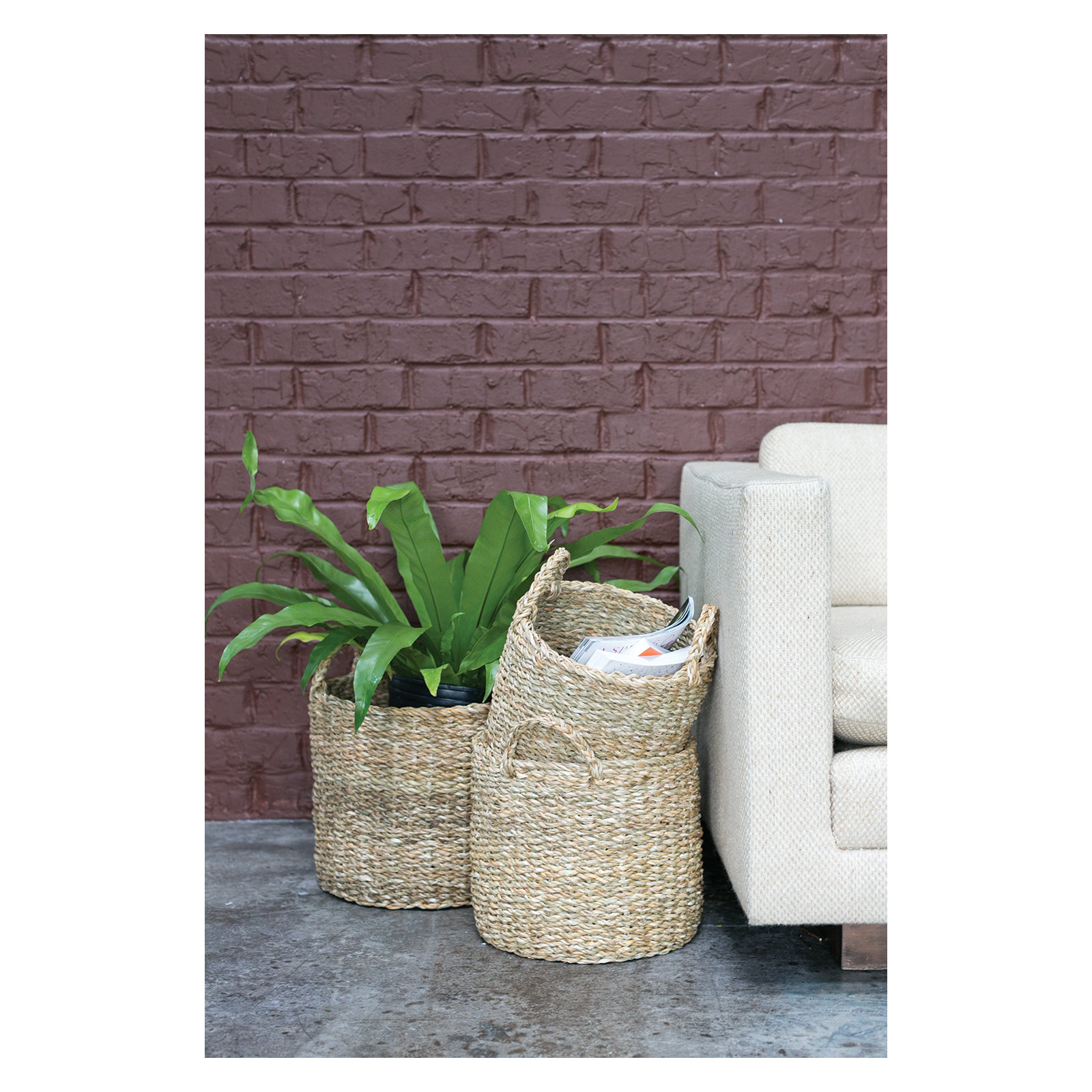 Evalena Seagrass Decorative Basket