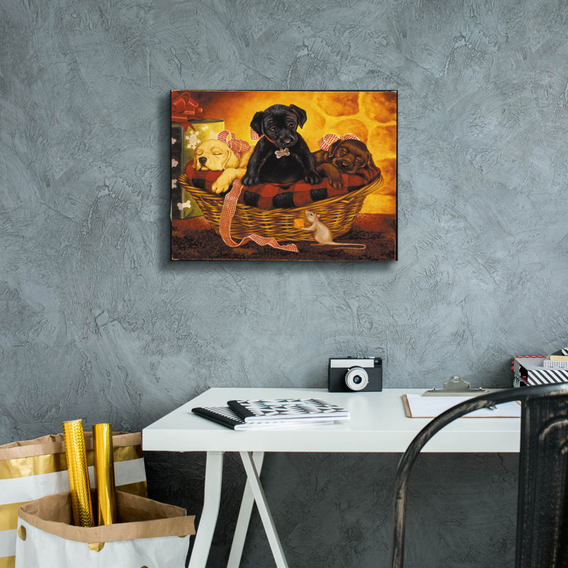 'Lab Basket' by Christopher Nick, Canvas Wall Art, 12" H x 16" W x 0.75" D