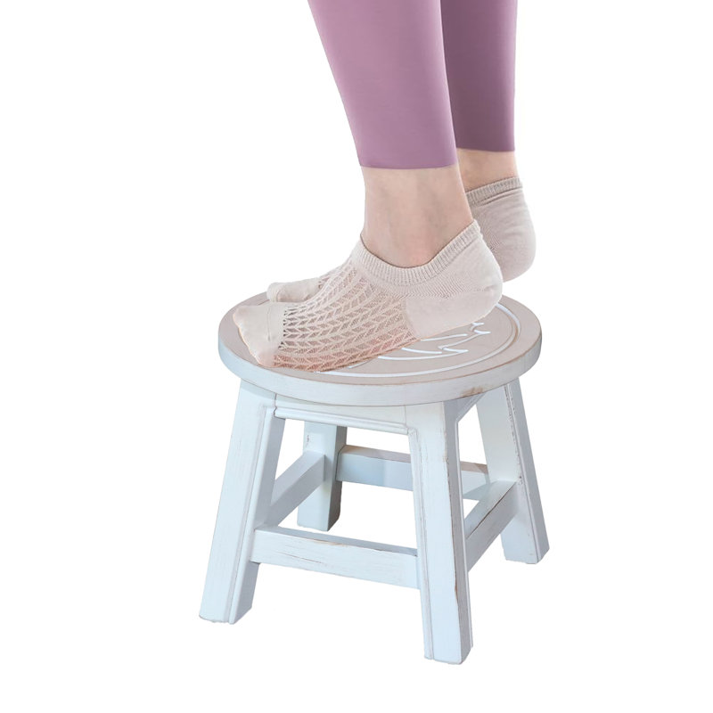 Boncile 1 - Step Wood Step Stool, White