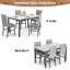 Ensemble de table et chaises de salle à manger en faux marbre pour 4-919602149