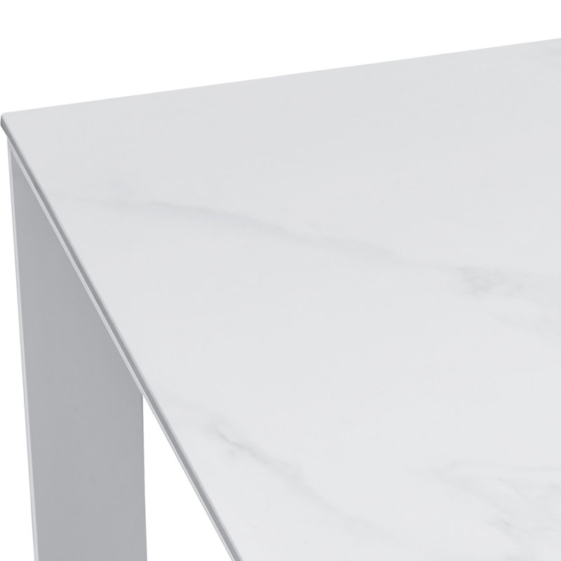 Table de salle à manger d'extérieur en aluminium, blanc